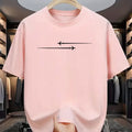 Pattern printed sports round neck T-shirt in cotton blend, loose fit, short sleeves, available in six colours