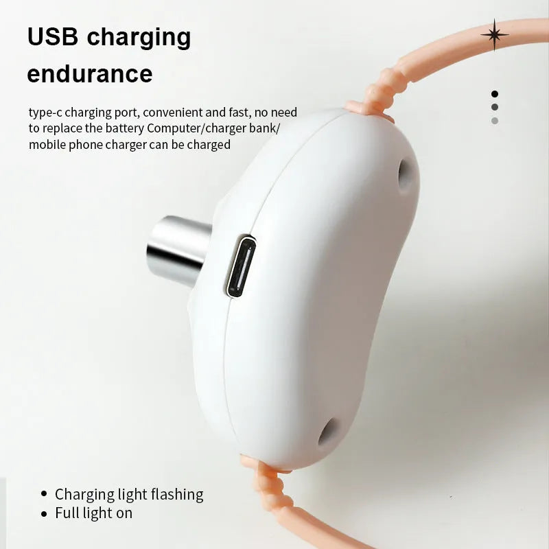 USB rechargeable interactive laser cat teasing collar for self entertainment, Green colour, on a cat