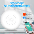 Zigbee wireless water flood sensor with compact PC housing on white background