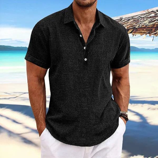 Men's business casual cardigan in light gray cotton blend with long sleeves and loose fit