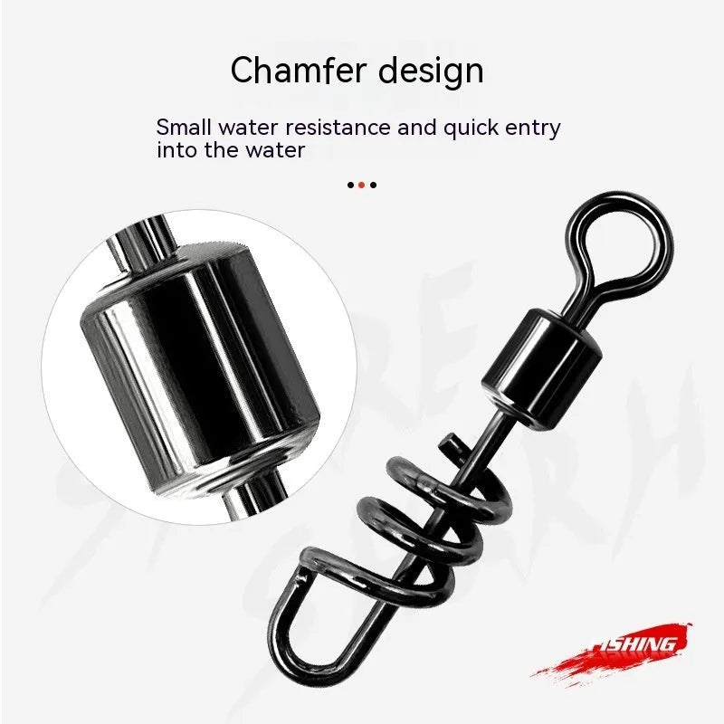 Stainless steel 8-shaped fishing swivel connector in multiple sizes
