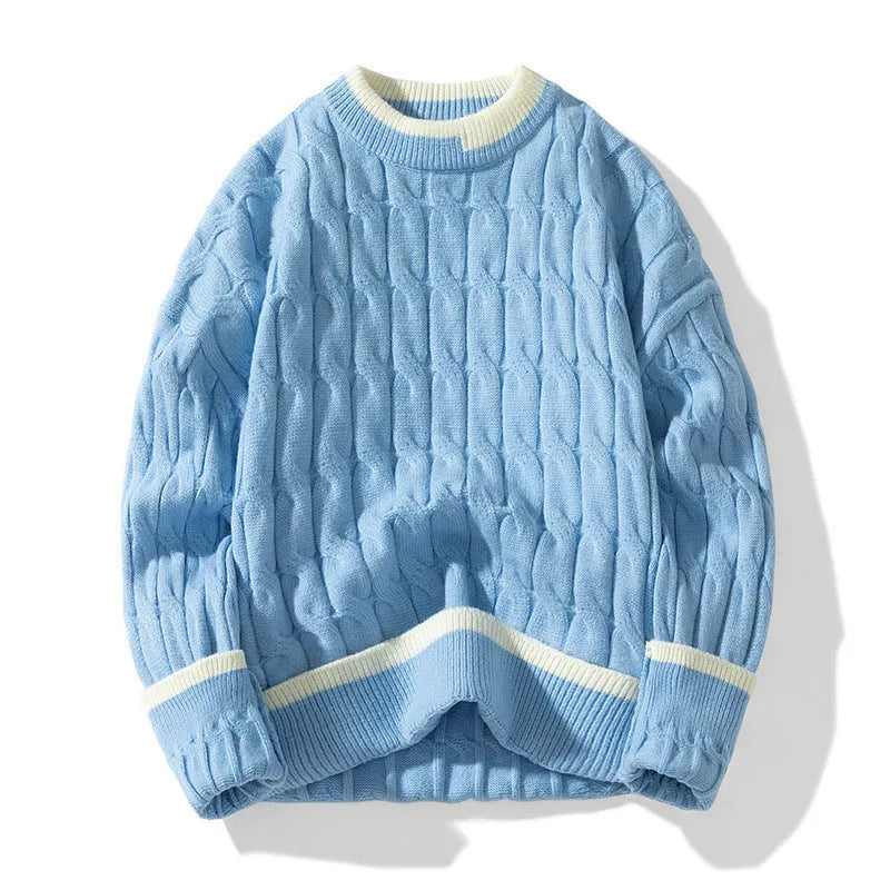 Men's two-piece modal and acrylic fibre sweater set in loose fit pullover style with long sleeves