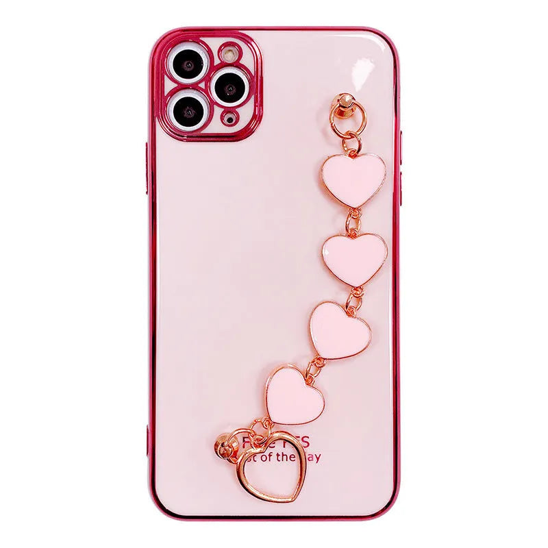 New silicone phone case with bracelet in solid colour for Samsung phones, green variant