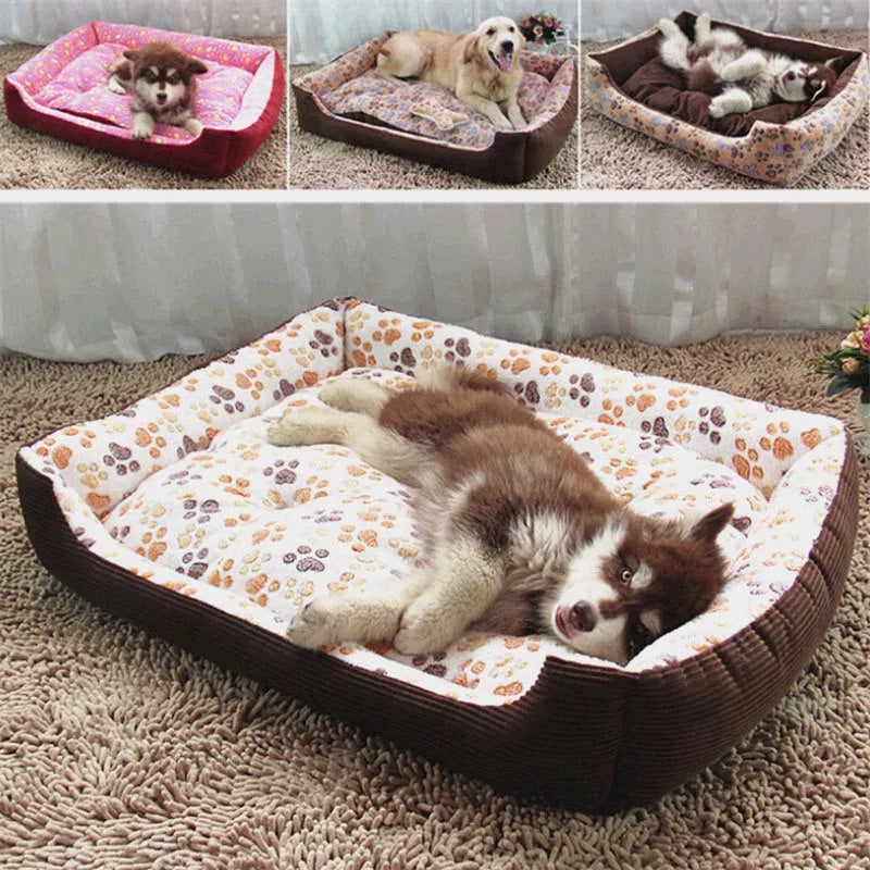 Soft beige plush dog bed with raised sides for small dogs, showing sofa-style design