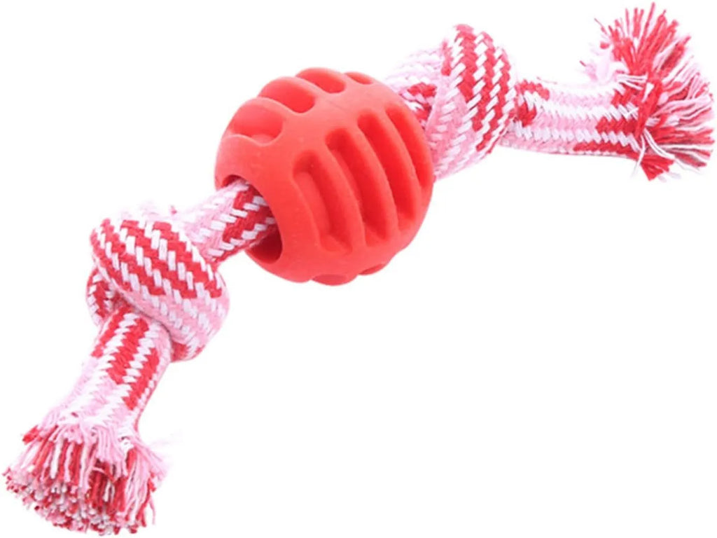 Blue dog chew toy with rope construction for dental cleaning and moderate chewing