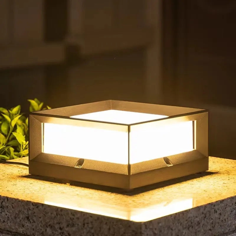 LED outdoor waterproof solar column light aluminium housing IP54 220x100mm and 270x130mm sizes