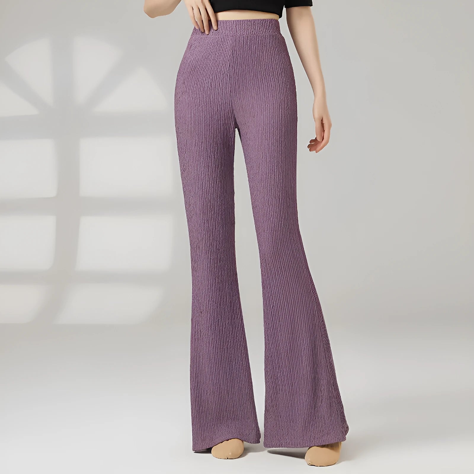 Women's classical dance practice trousers in stretch polyester fabric