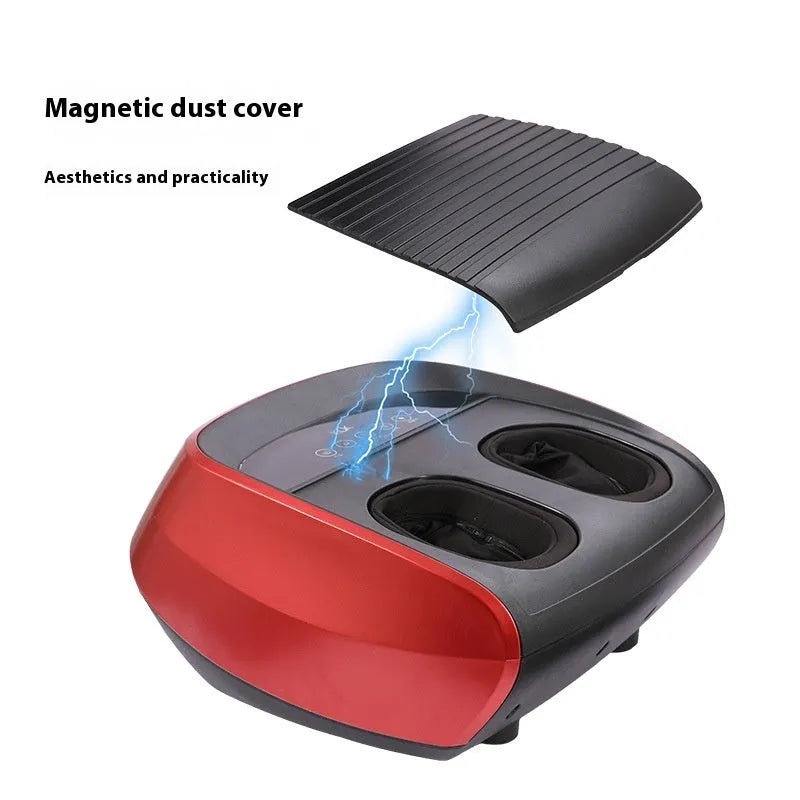 Flip automatic home foot sole massager in black showing control panel and foot platform with infrared heat feature