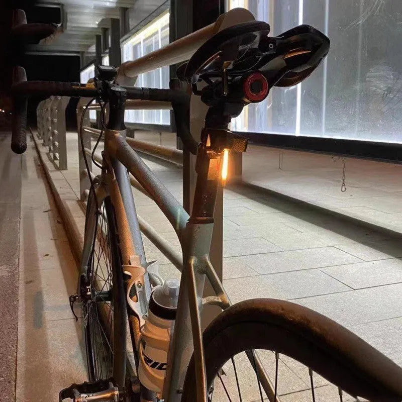 Waterproof USB charging cycle taillight in yellow for night riding safety