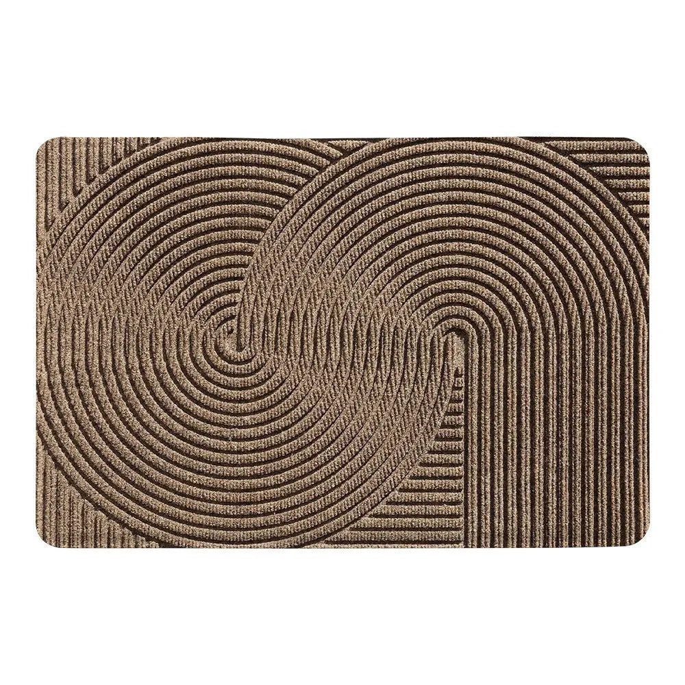 Silk ring entrance carpet with Alien shape and cartoon pattern in blue colour, 60x90cm dimensions