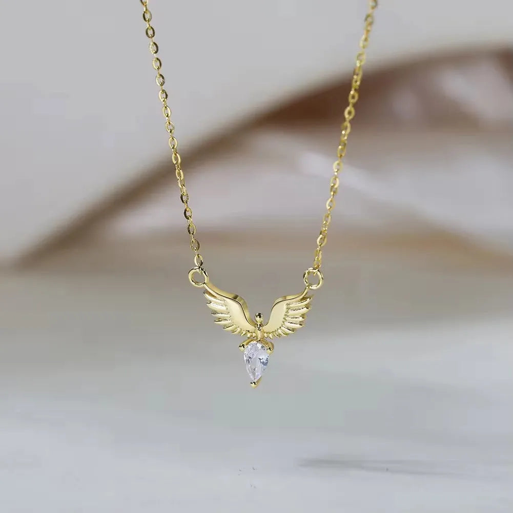 925 sterling silver eagle pendant necklace with adjustable O-ring chain in white gold finish