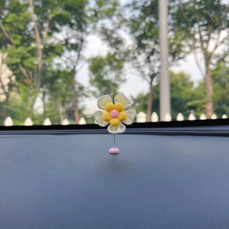 Plastic car hanging ornament with swing design in blue, green, pink, purple, or yellow