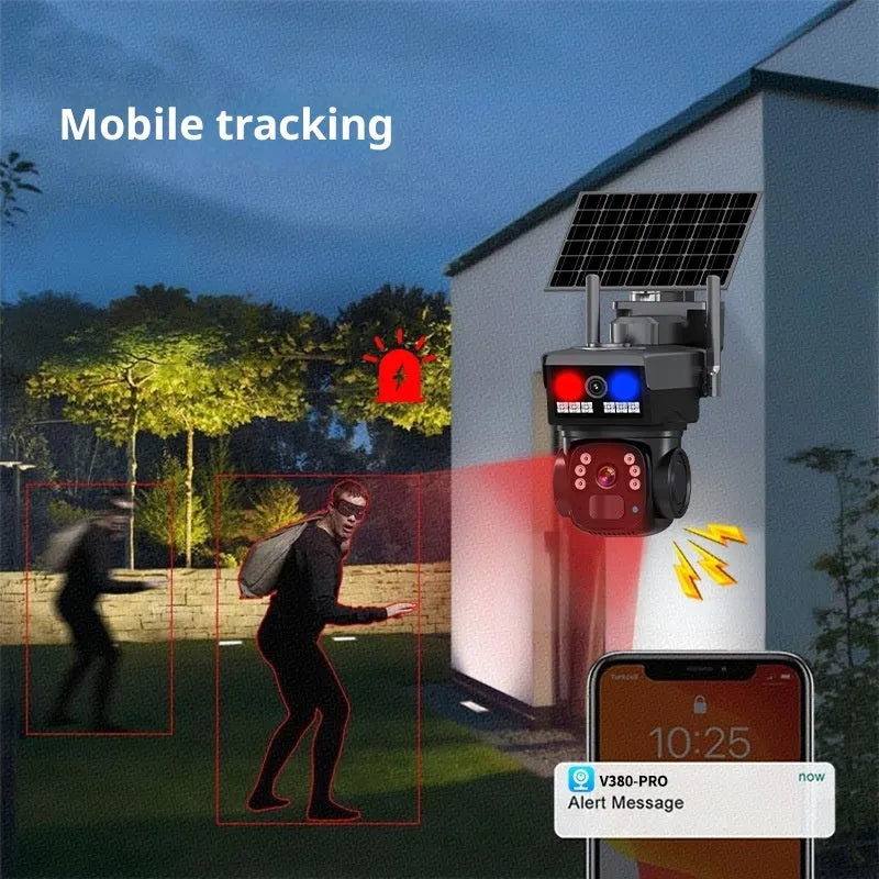 QD5S 4G solar outdoor home security camera with full colour video and 325° rotation