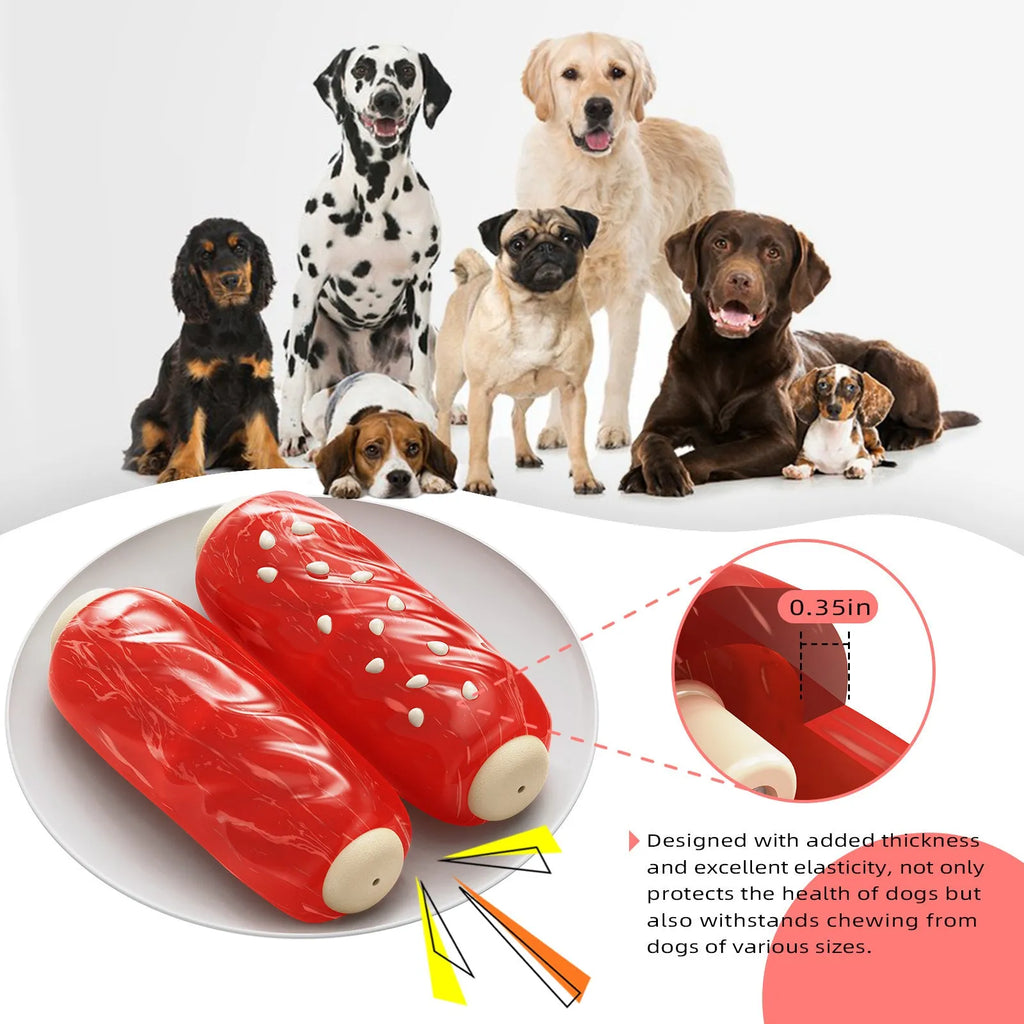 Primary colour plastic glue toothbrush-shaped dog chew toy with textured molar rod design