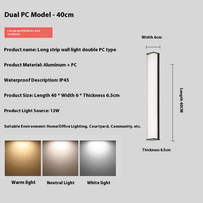 Modern simplicity outdoor wall lamp in 30-120CM sizes for villa and hotel courtyard entrance