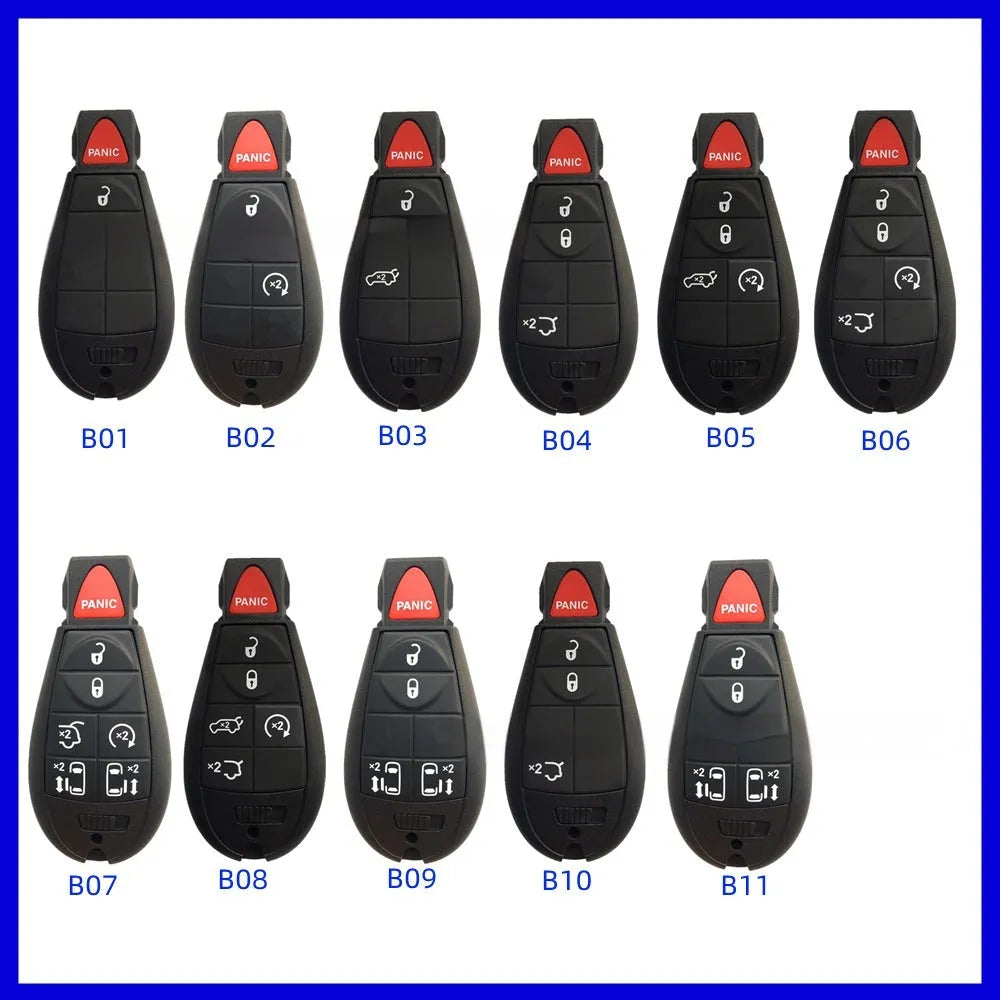 Dodge and Chrysler car smart card key replacement shell made of ABS brass and nylon.