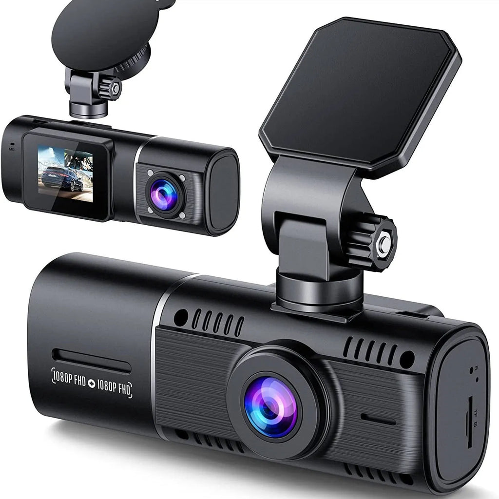 Standard black car dash camera for dual recording with a 1.5-inch screen