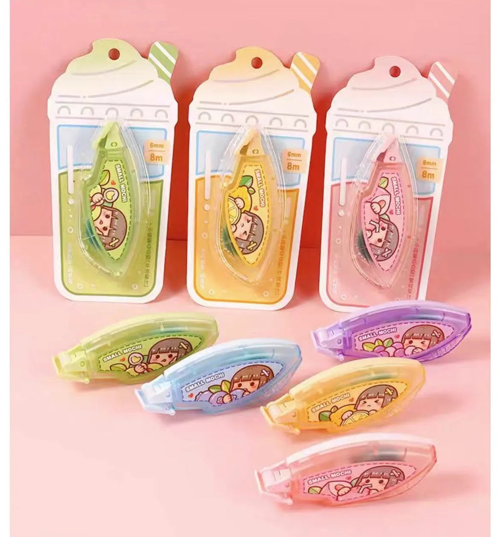 Hand account dotting glue dispenser in peach juice colour on a card pack