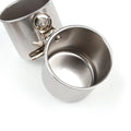Stainless steel birdcage food container outdoor feeder in natural colour.