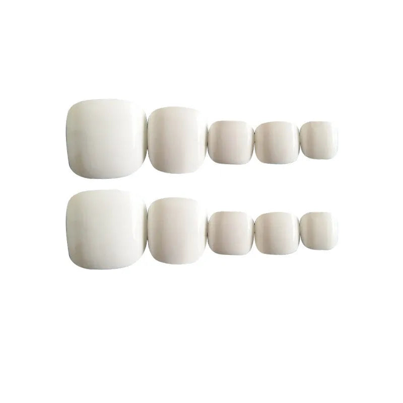 White solid colour false nails with starry sky pattern for ladies with glue application