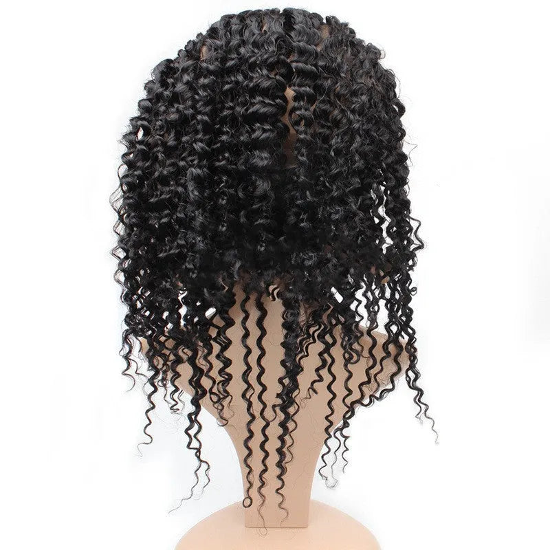 Real hair wig curtains Brazil 22 inches natural black machine made wig celebrity style