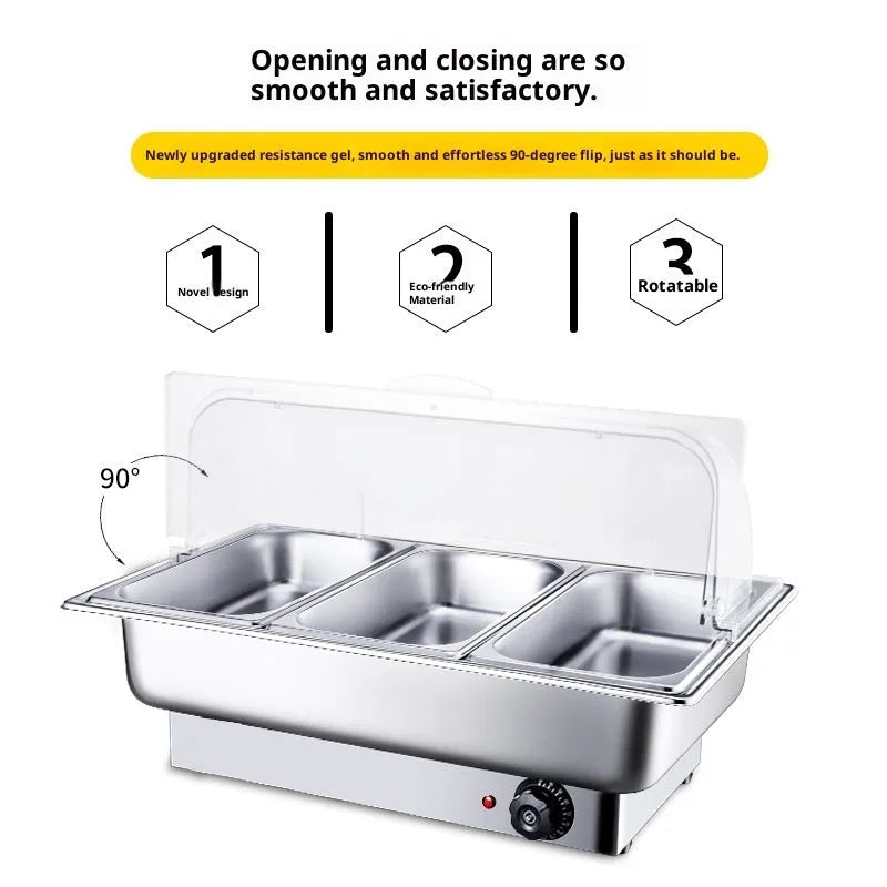 Commercial desktop insulated dining stove single basin shallow style metal plastic 640x460x300mm US 110V power supply