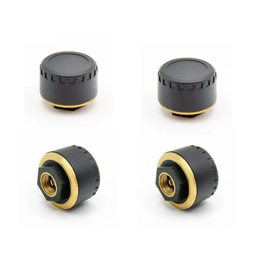 Black Bluetooth tyre pressure monitor for mobile phone display with four sensors