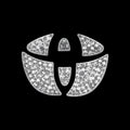 Zinc alloy car steering wheel sticker with diamond inlay pattern for Toyota models