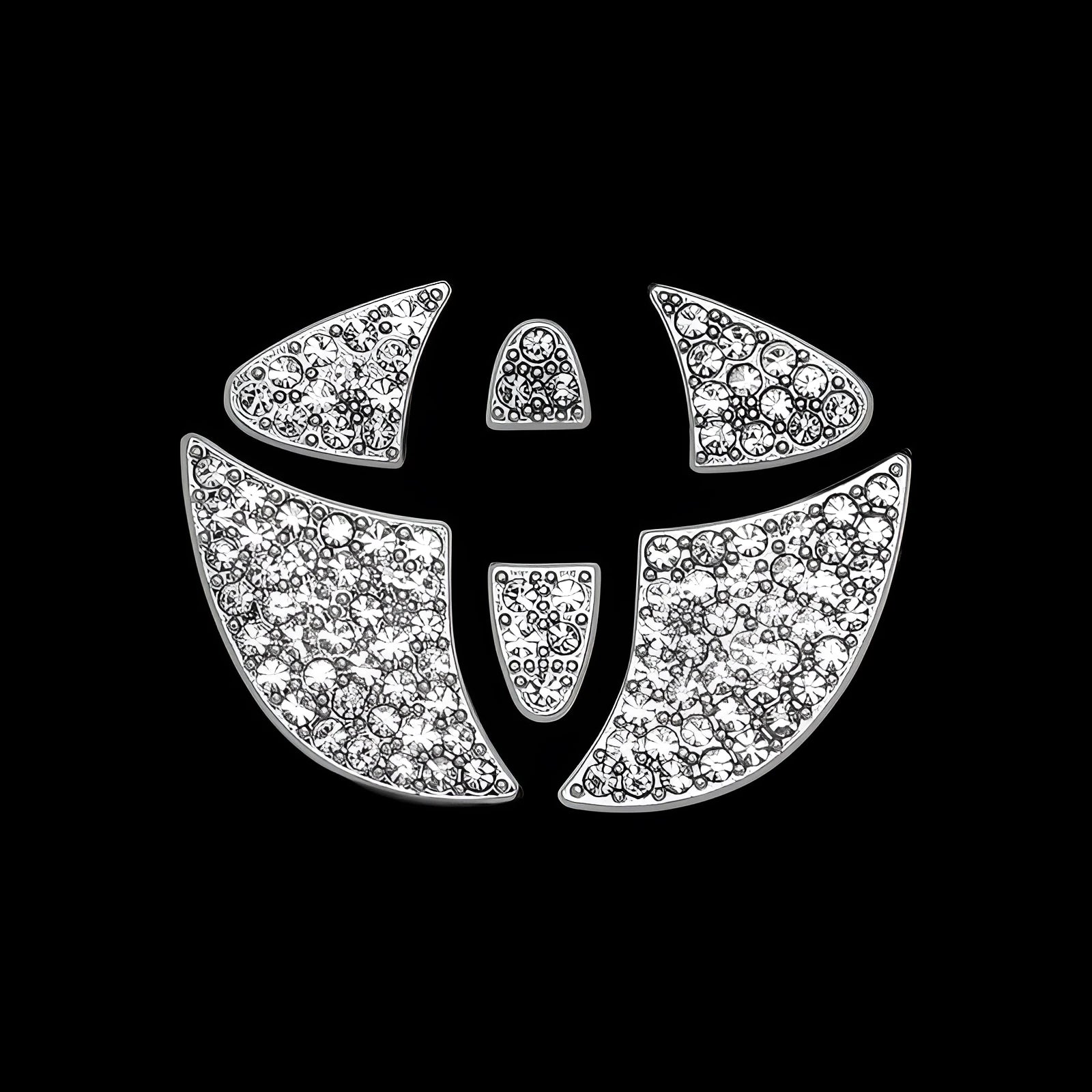 Zinc alloy car steering wheel sticker with diamond inlay pattern for Toyota models