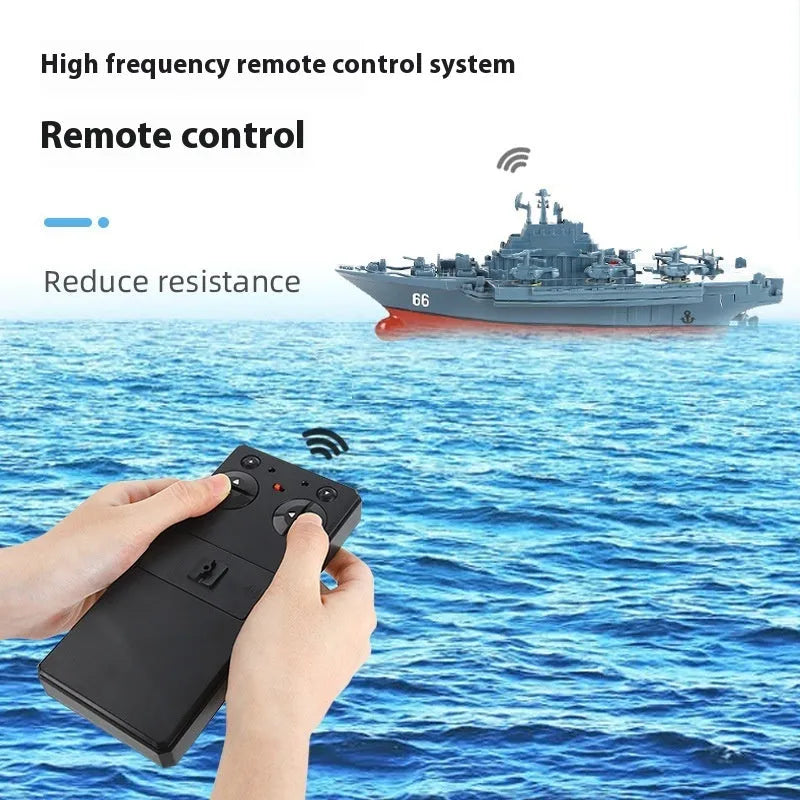 Remote control mini carrier frigate plastic toy in gray for infant hand-eye coordination development
