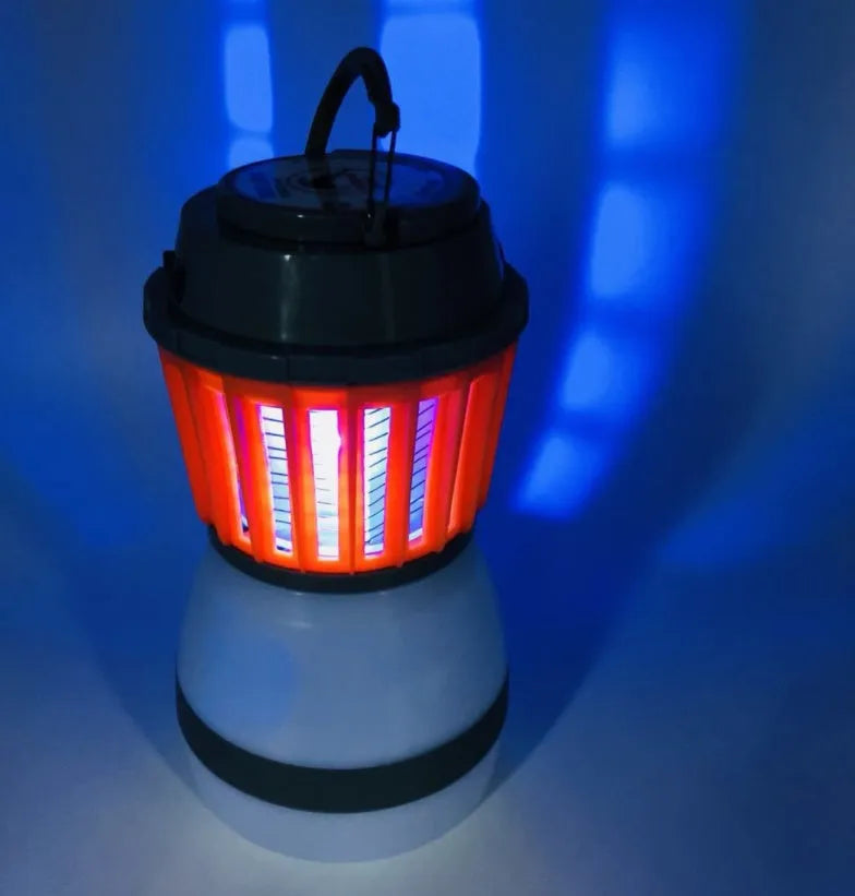 Solar mosquito lamp with IPX6 waterproof rating, 2200MAH battery, and ABS body for camping