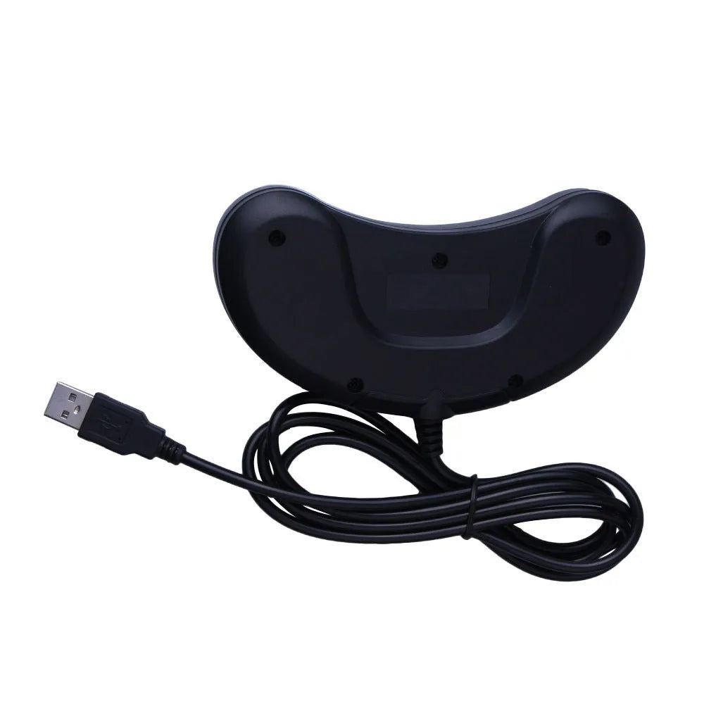 Black Sega USB PC game controller with directional pad, action buttons, and a long braided cable.