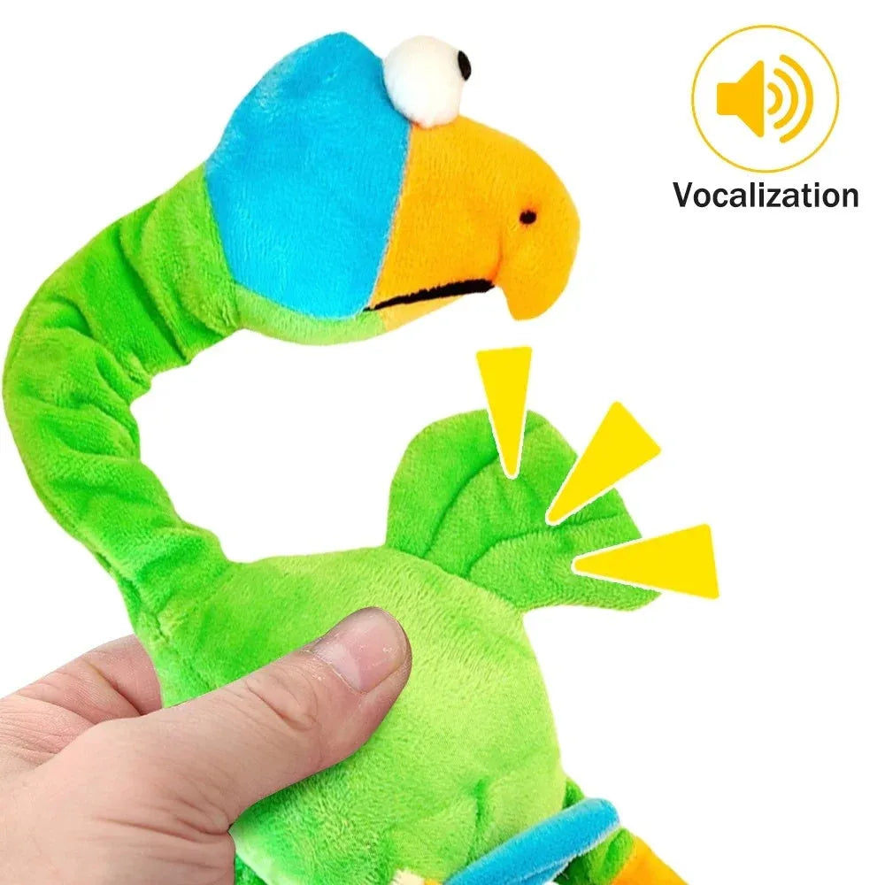 Screaming chicken sound dog chew toy in black, green or orange colours