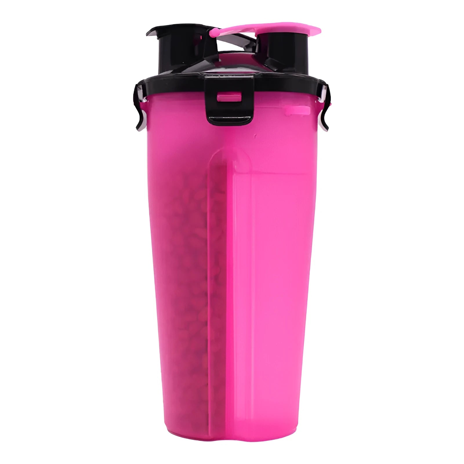 2-in-1 portable pet water and food cup in white, 350ml capacity, made from PP plastic
