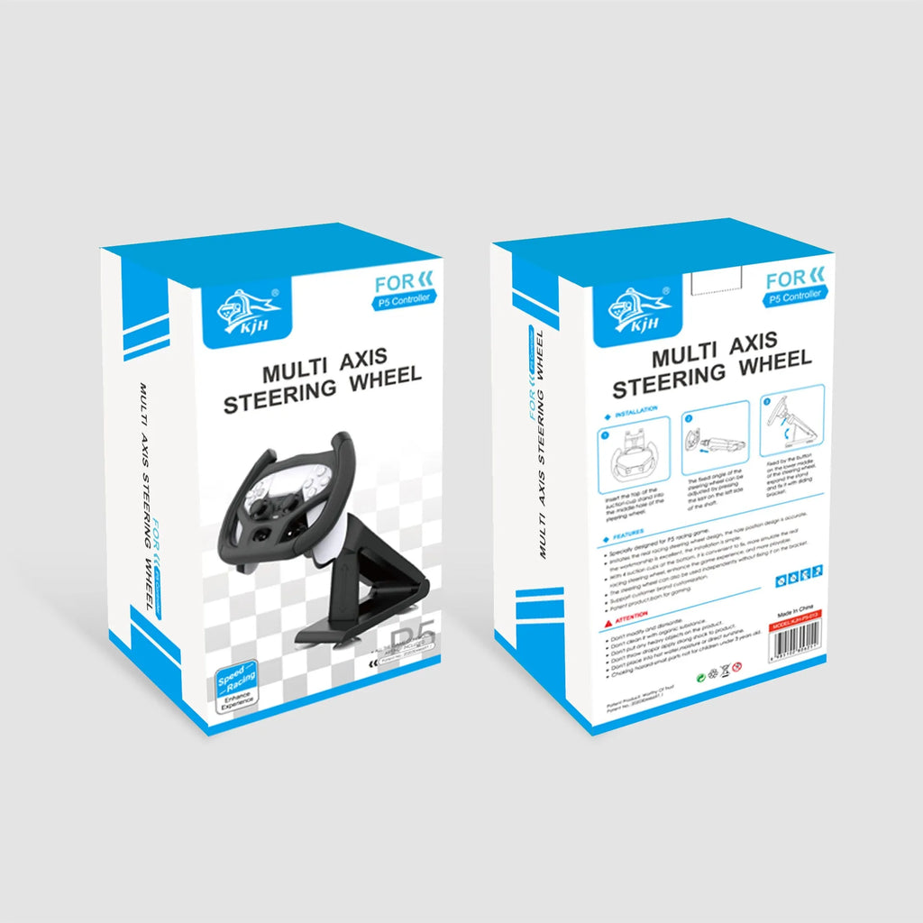 Black ABS plastic steering wheel bracket for smartphones with a large suction cup on its base.