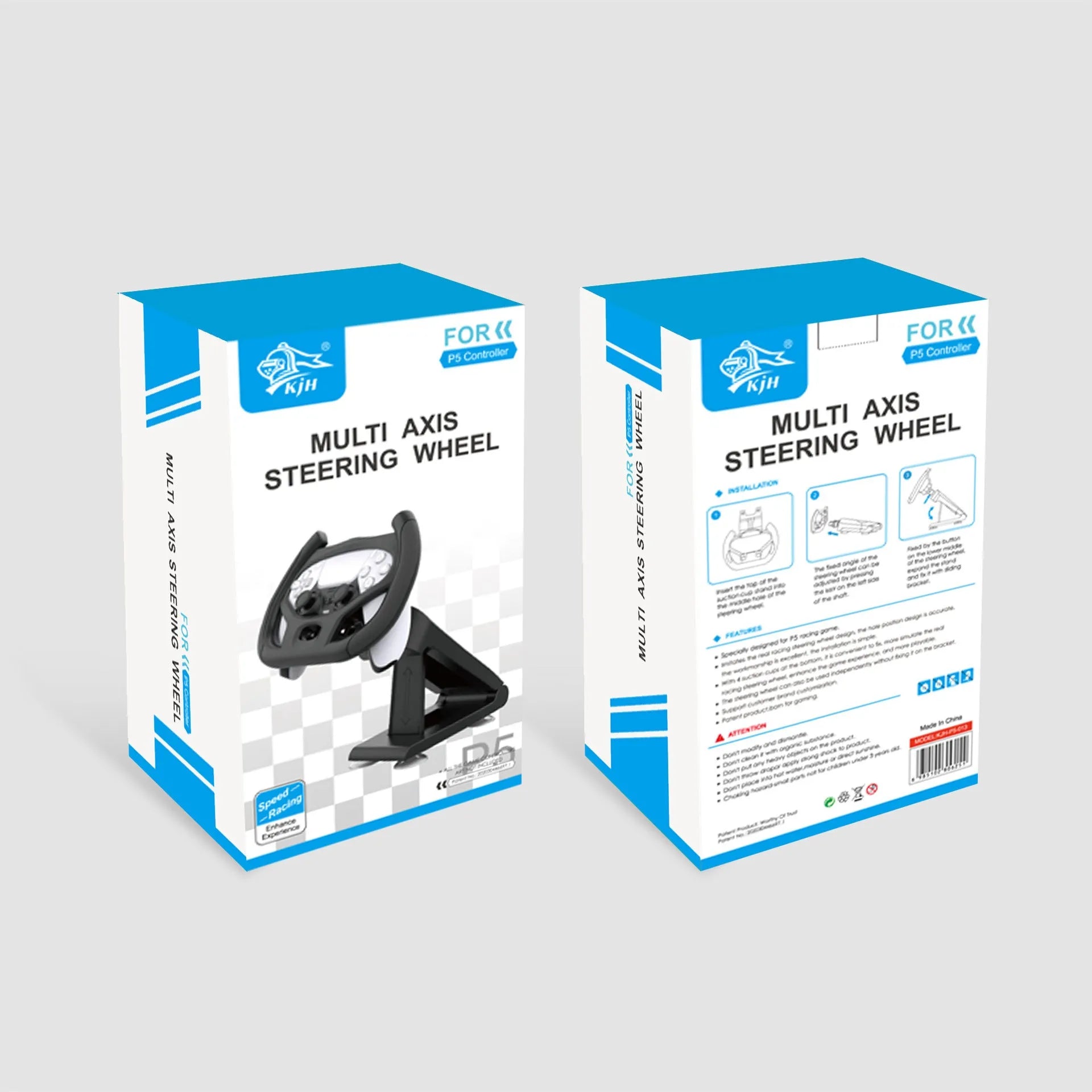 Black ABS plastic steering wheel bracket for smartphones with a large suction cup on its base.
