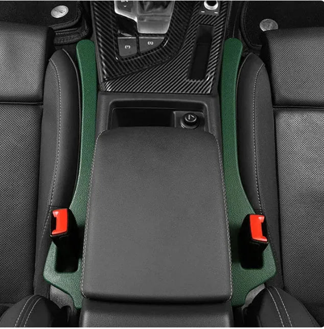 Polyurethane car seat gap strips in black, brown, red and beige colours prevent items falling between vehicle seats