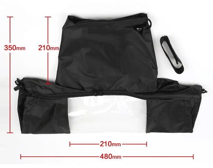 Single lens reflex camera with long focus lens fitted with a rainproof cover for outdoor wet weather protection
