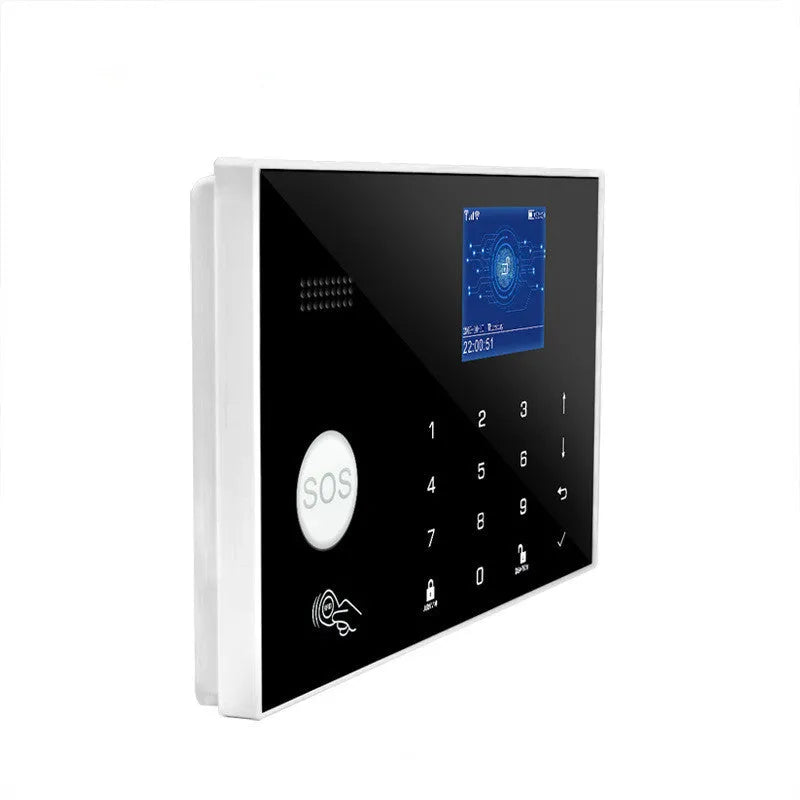 ER G30 model WiFi and GSM touch button household burglar alarm host with wireless probes.