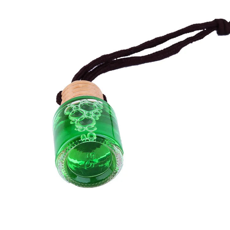 Glass bottle car air freshener hanging ornament with 55g lavender scent