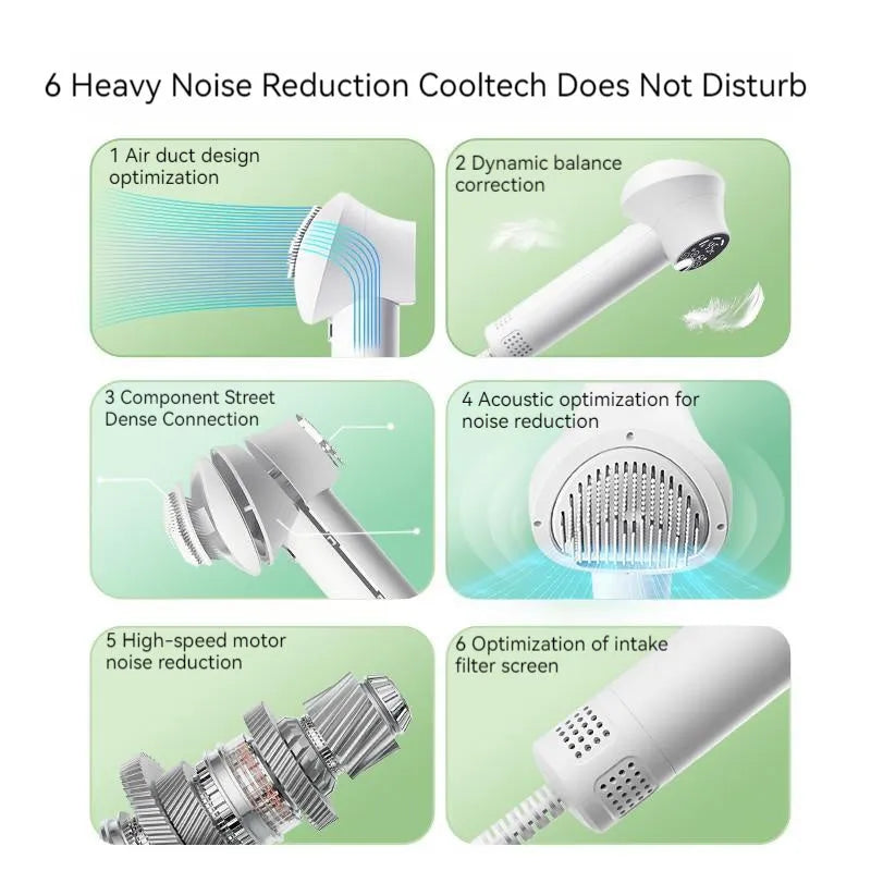 Smart pet hair dryer 300W in Simple White with comb attachment for dog grooming
