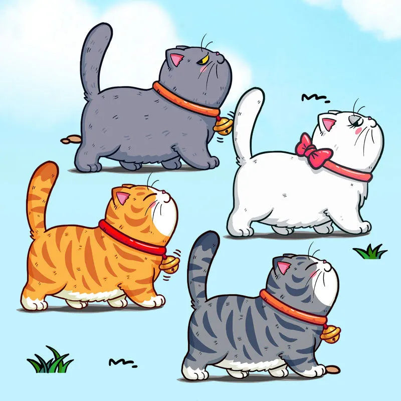 Five climbing cats car sticker on vehicle exterior, waterproof PVC adhesive decoration