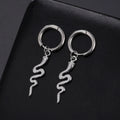 Gold plated stainless steel vintage snake-shaped clip earrings for women