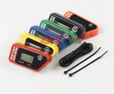 Black waterproof LCD maintenance timer for ATV motorcycle marine and garden equipment servicing