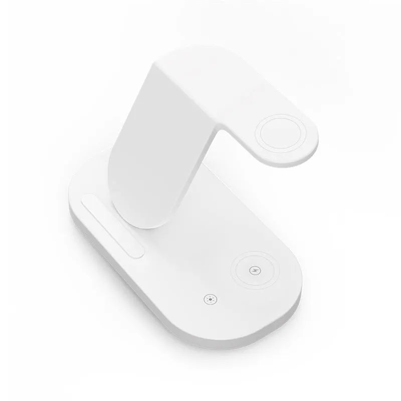 15W three in one wireless charger for watch and mobile phone in black with Type-C input
