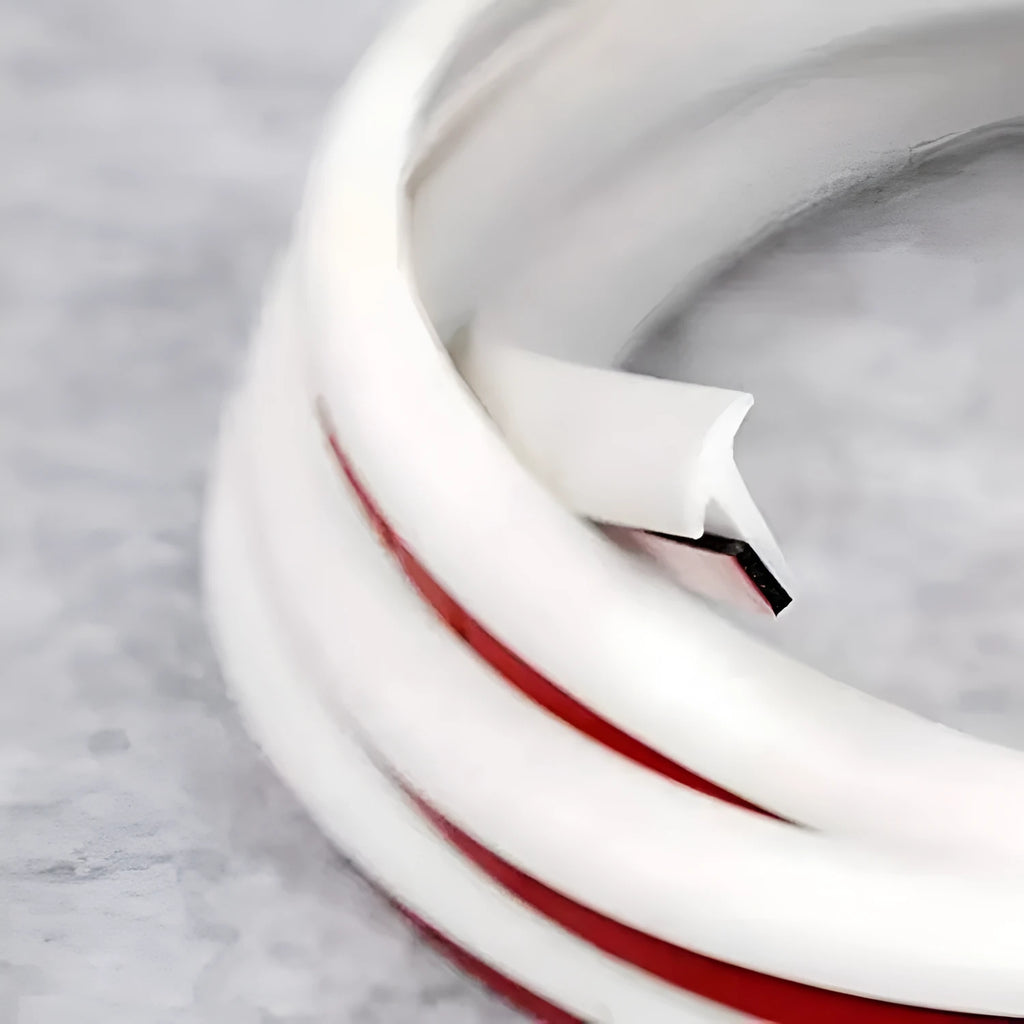 Black and white TPE universal rubber seal strip for car body and bumper gap filling.