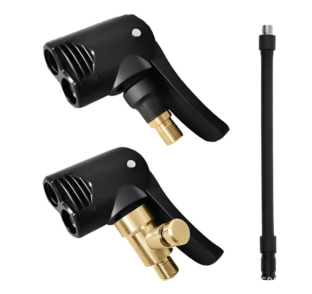 Vehicle air conversion inflatable chuck two-in-one nozzle with two connectors and 16cm clarinet
