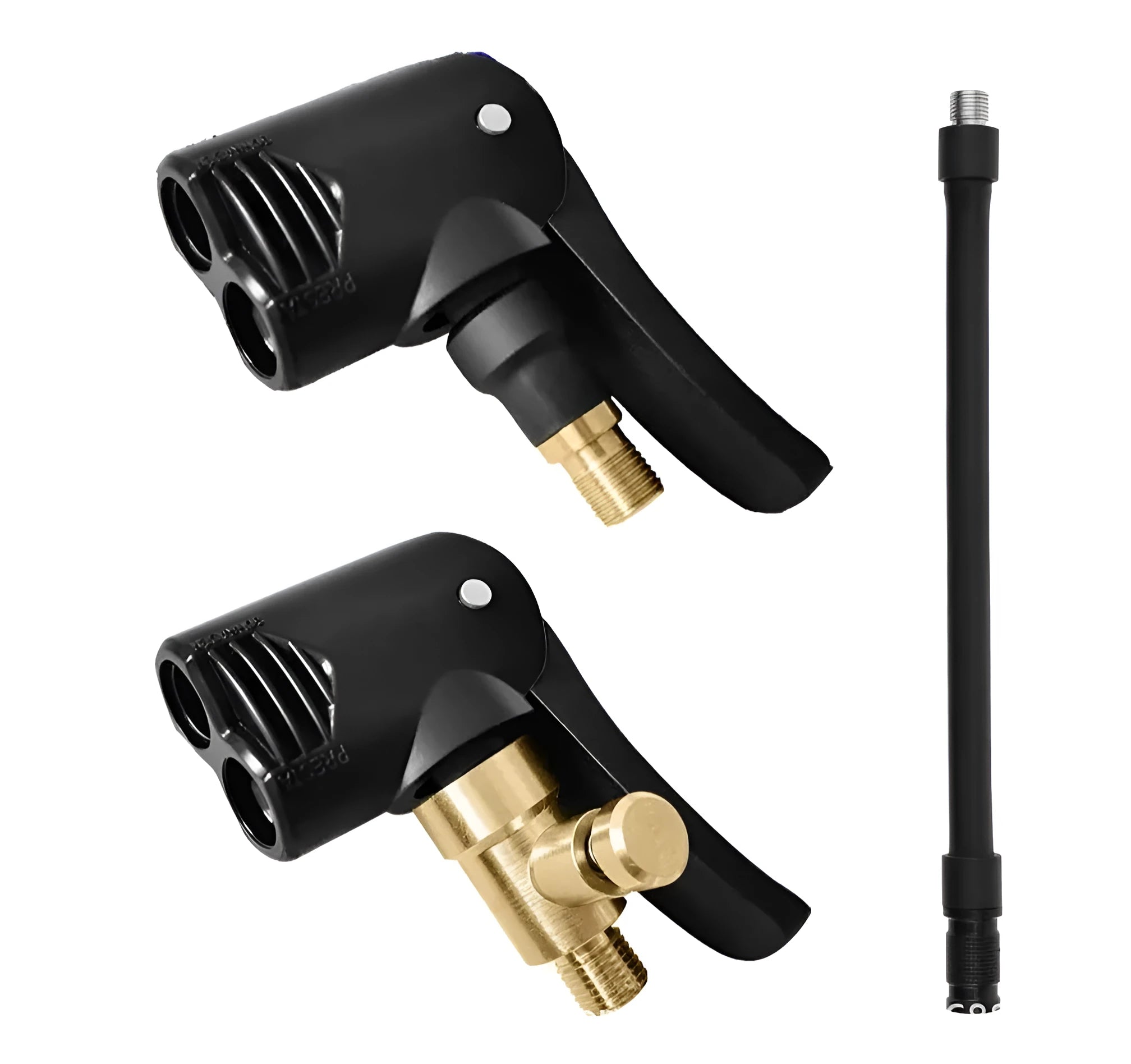 Vehicle air conversion inflatable chuck two-in-one nozzle with two connectors and 16cm clarinet