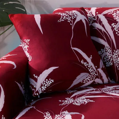 Super stretchable geometric abstract pattern sofa slipcover on three-seater sofa 190-230cm