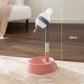 Green adjustable height pet water dispenser with detachable pole and anti-slip base